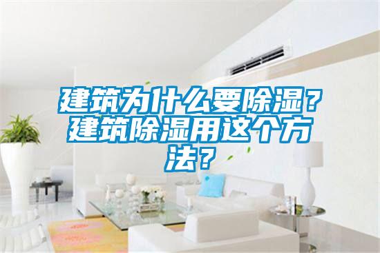 建筑為什么要除濕？建筑除濕用這個方法？